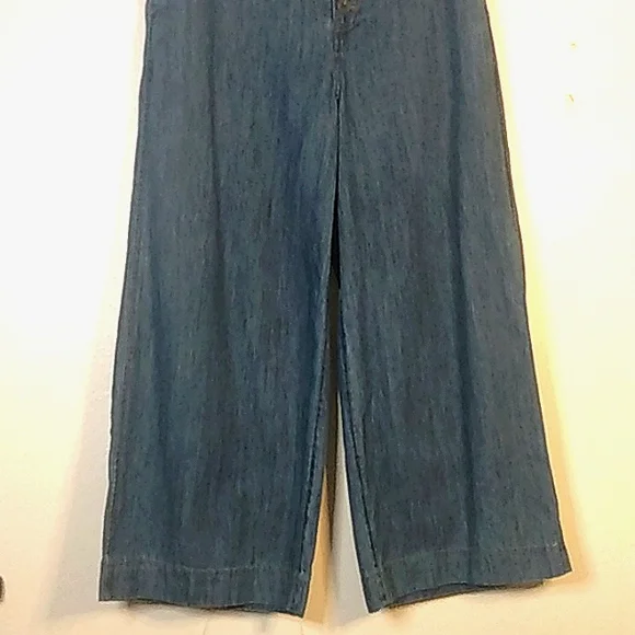 LC Lauren Conrad Jeans Wide Leg Crop Denim Pants Button Front High Rise … - Picture 6 of 11